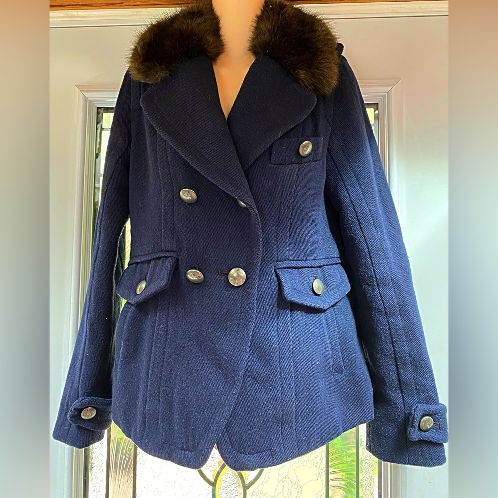 American Eagle Outfitters- Faux Fur Collar Coat
